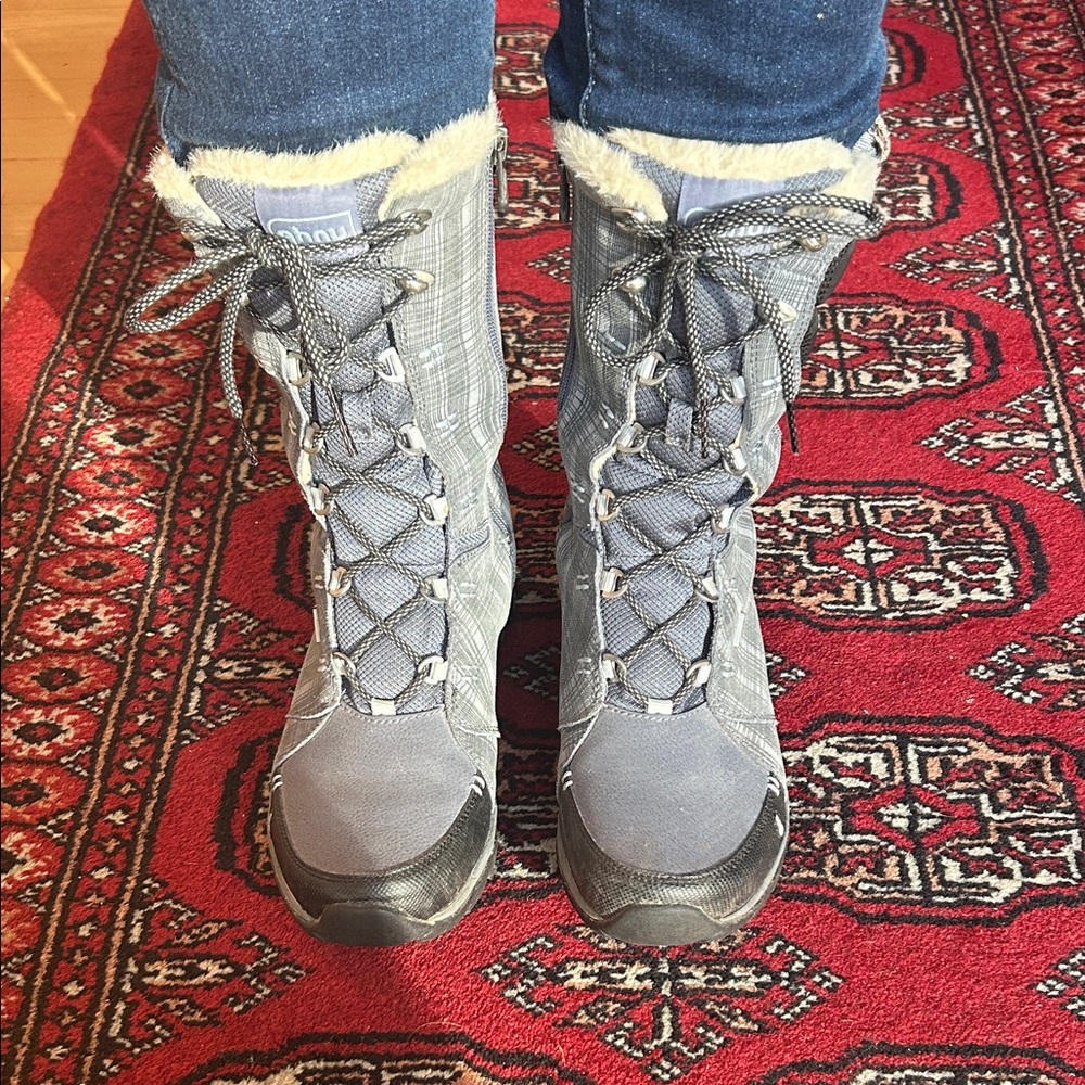 Ahnu Gray Winter Boots with Cream fur lining. Thinsulate insulation. Like new.